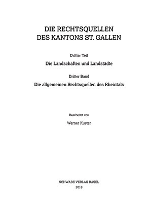 Die allgemeinen Rechtsquellen des Rheintals