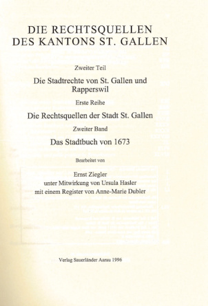 Das Stadtbuch von 1673