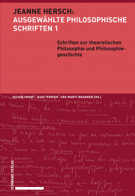 Schriften zur theoretischen Philosophie und Philosophiegeschichte