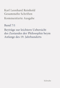 Beyträge zur leichtern Uebersicht des Zustandes der Philosophie beym Anfange des 19. Jahrhunderts