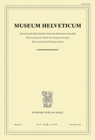 Museum Helveticum - Vol. 73 Fasc. 2