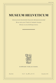 Museum Helveticum - Vol. 66 Fasc. 4