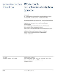 Schweizerisches Idiotikon, Band XVII, Heft 232