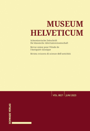 Museum Helveticum - Vol. 80 Fasc. 1