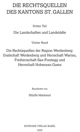 Die Rechtsquellen der Region Werdenberg