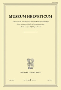 Museum Helveticum - Vol. 73 Fasc. 1