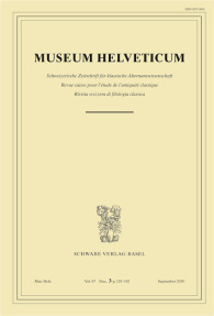 Museum Helveticum - Vol. 67 Fasc. 3